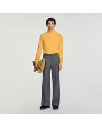 Sandro - Wide-Leg Wool Suit Trousers - Lyst