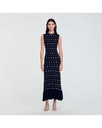 Sandro - Knit Maxi Dress With Studs - Lyst