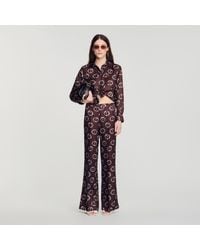 Sandro - Floral Print Silk Shirt - Lyst