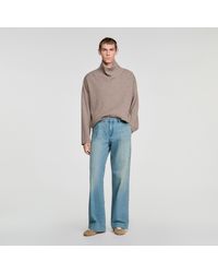 Sandro - Wide-Leg Faded-Effect Jeans - Lyst