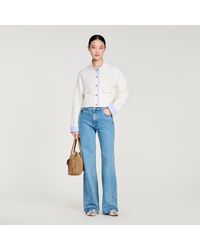Sandro - Wool Cardigan With A Polo Collar - Lyst