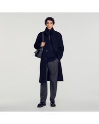Sandro - Long Wool And Cashmere Coat - Lyst