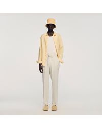Sandro - Elasticated Linen Trousers - Lyst