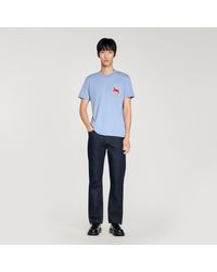 Sandro - Embroidered Horse Cotton T-Shirt - Lyst