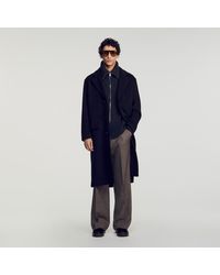 Sandro - Long Wool And Cashmere Coat - Lyst