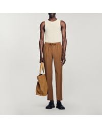 Sandro - Elasticated Straight-Leg Trousers - Lyst