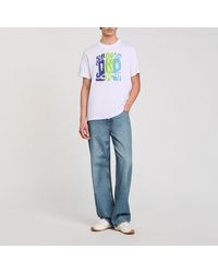 Sandro - T-shirt en coton à imprimé vagues - Lyst