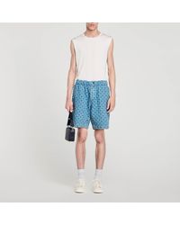 Sandro - Square Cross Denim Bermuda Shorts - Lyst