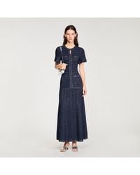 Sandro - Rhinestone Knit Maxi Dress - Lyst