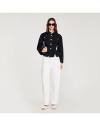 Sandro - Cropped Ruffled Peplum Jacket - Lyst