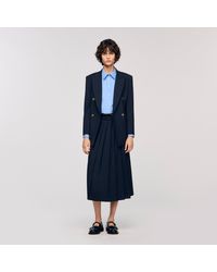 Sandro - Long Pleated Skirt - Lyst