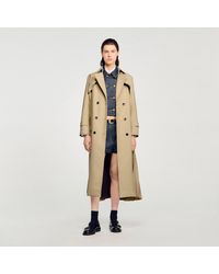 Sandro - Belted Double-Breasted Trench - Lyst