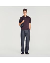 Sandro - Cotton And Silk Polo Shirt - Lyst