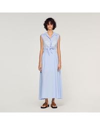 Sandro - Embroidered Linen Maxi Dress - Lyst