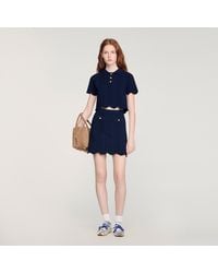 Sandro - Pull en maille fantaisie à col polo - Lyst