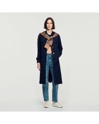 Sandro - Trench Coat With Pleated Inset - Lyst