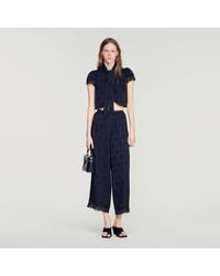 Sandro - Fluid Paisley Jacquard Trousers - Lyst