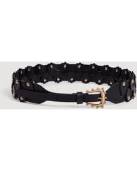 Sandro - Interlaced Leather Belt With Studs - Lyst