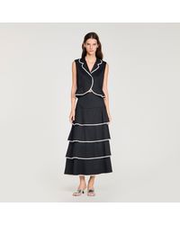 Sandro - Beaded Collar Top - Lyst