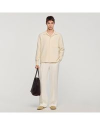 Sandro - Textured Shark Collar Shirt - Lyst