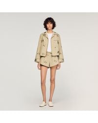 Sandro - Short à rayures et fleurs brodées - Lyst
