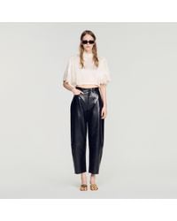 Sandro - Satin Cape-Effect Crop Top - Lyst