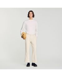 Sandro - Wide-Leg Cotton Linen Trousers - Lyst