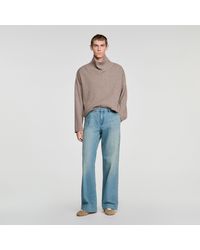 Sandro - Wide-Leg Faded-Effect Jeans - Lyst