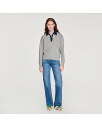 Sandro - Jumper With Denim Collar - Lyst