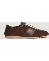 Sandro - Low-Top Leather And Suede Trainers - Lyst