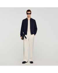 Sandro - Suede Zip-Up Jacket - Lyst