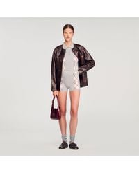 Sandro - Short en maille à motif losanges - Lyst