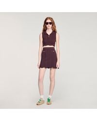 Sandro - Cropped Decorative Knit Top - Lyst