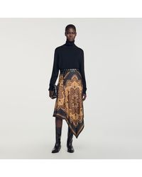 Sandro - Asymmetrical Scarf Print Skirt - Lyst