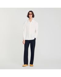 Sandro - Loose-Fit Shirt Pleated Effect - Lyst