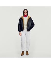 Sandro - Oversized Shearling Jacket - Lyst