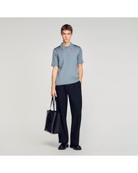 Sandro - Knitted Polo Shirt With Zip Collar - Lyst