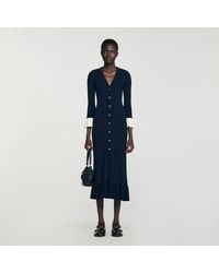 Sandro - Two-Tone Knit Maxi Dress - Lyst