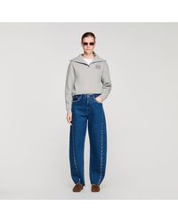 Sandro - Jean barrel à strass - Lyst