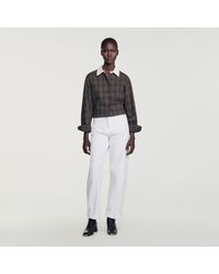 Sandro - Check Shirt With Contrast Collar - Lyst