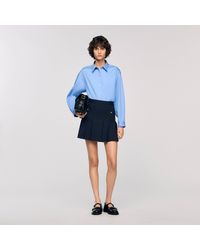 Sandro - Short Striped Pleated Skirt - Lyst