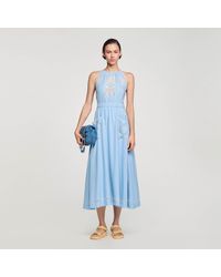 Sandro - Broderie Anglaise Maxi Dress - Lyst
