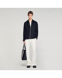 Sandro - Loose-Fit Zip-Up Shirt - Lyst