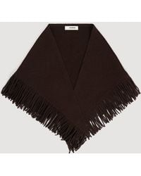 Sandro - Fringed Wool Triangle Scarf - Lyst