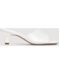 Sandro - Smooth Leather Heeled Mules - Lyst