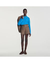 Sandro - Check Wool Shorts - Lyst