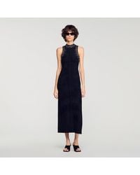 Sandro - Rhinestone Velvet Maxi Dress - Lyst