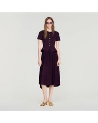 Sandro - Knit Maxi Dress With Peplum - Lyst
