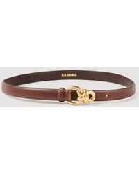Sandro - Slim Leather Belt - Lyst