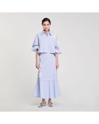 Sandro - Long Striped Skirt - Lyst